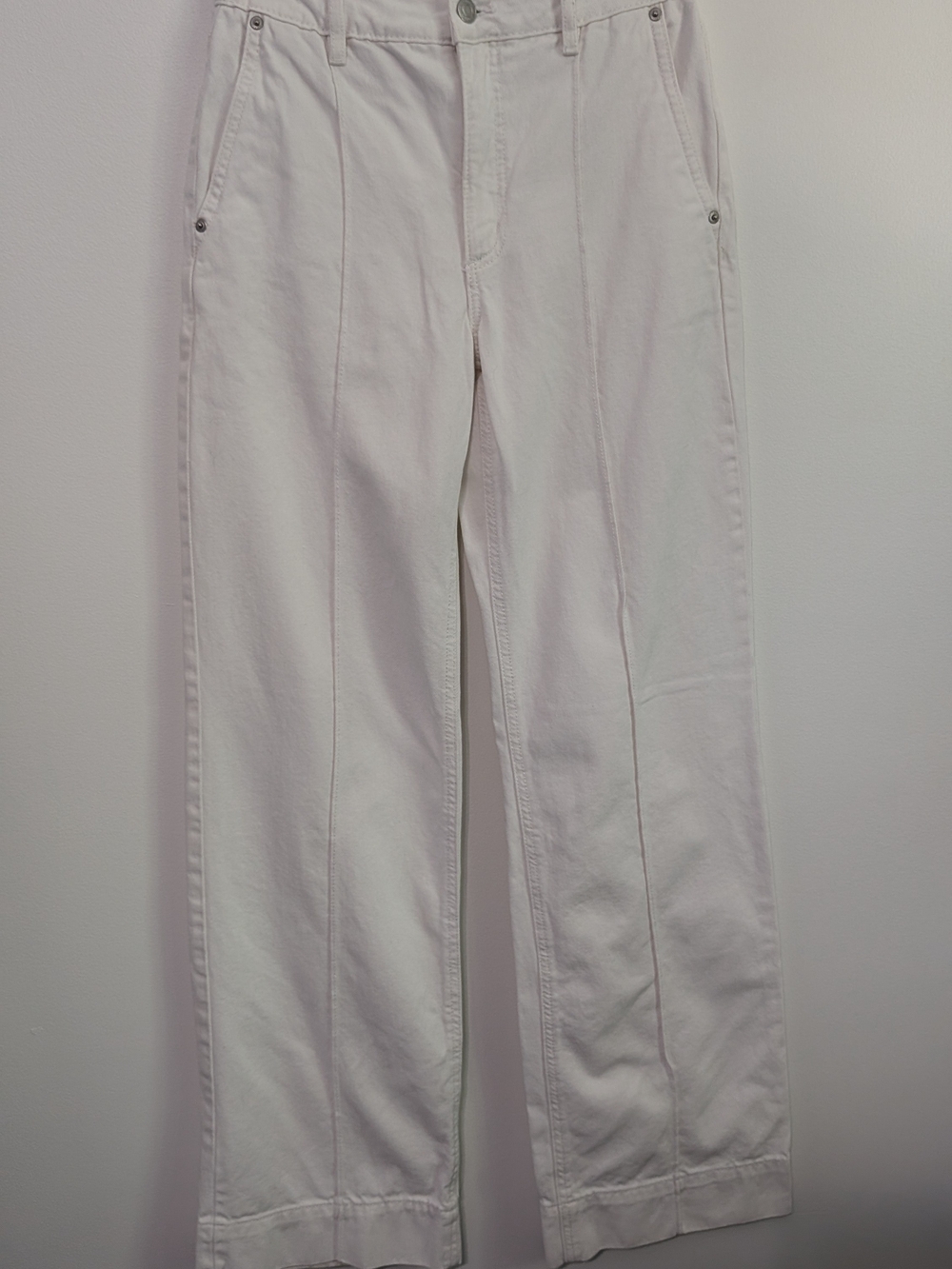Dynamite White Heidi Wide-Leg Denim Pants With Front Seam